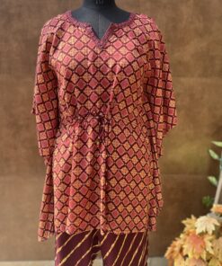 PRINTED KAFTAAN AND PANT CORD SET